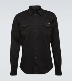Chemise brodée en coton mélangé