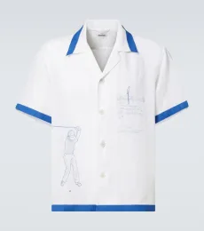 Chemise Club Champion brodée en lin