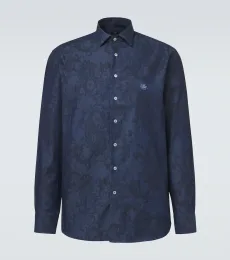 Chemise en denim à motif cachemire