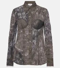 Chemise en dentelle de coton mélangé Chemise en dentelle de coton mélangé
