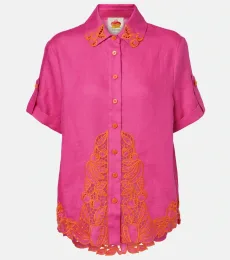 Chemise en lin à broderie anglaise Chemise en lin à broderie anglaise