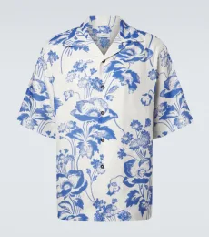 Chemise en lin à fleurs