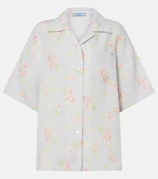Chemise en lin à fleurs Chemise en lin à fleurs