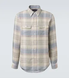 Chemise en lin à motif tartan