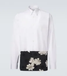 Chemise en popeline de coton à fleurs