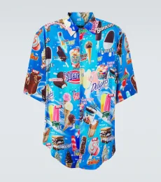 Chemise en satin imprimé