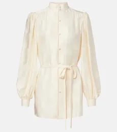 Chemise en soie à ceinture