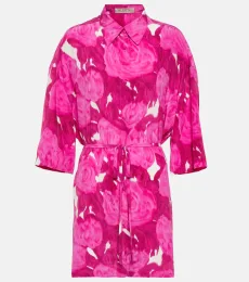 Chemise en soie à fleurs Chemise en soie à fleurs