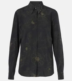 Chemise en soie à fleurs Chemise en soie à fleurs