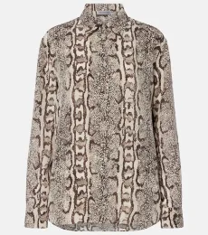 Chemise en soie à imprimé