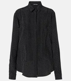 Chemise en soie à pois