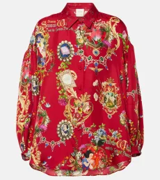 Chemise en soie imprimée