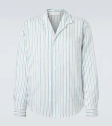 Chemise Franco en soie et coton à rayures tennis Chemise Franco en soie et coton à rayures tennis
