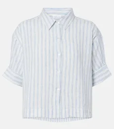 Chemise Greya en coton et lin à rayures Chemise Greya en coton et lin à rayures