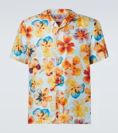 Chemise Hibbert en soie à fleurs Chemise Hibbert en soie à fleurs