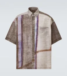 Chemise imprimée en coton et soie
