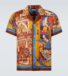 Chemise Manhattan Island imprimée en soie