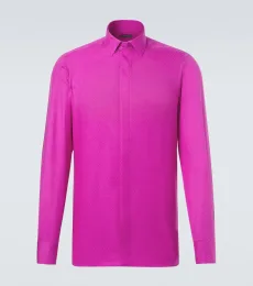 Chemise perforée en sergé de soie