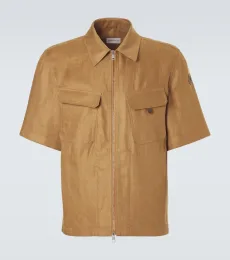 Chemise zippée en sergé de lin Chemise zippée en sergé de lin