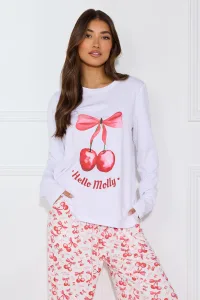 Cherry Pie Long Sleeve Pyjama Top White Cherry Pie Long Sleeve Pyjama Top White