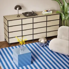 Chest Of Drawers in Sand and Blue with Legs Chest Of Drawers in Sand and Blue with Legs