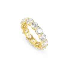 Chic Gold Crystal Joyful Band Ring - 56