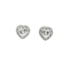 Chic Heart Silver Earrings