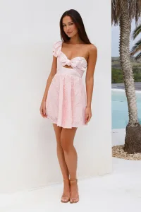 Chic Reigns Supreme One Shoulder Mini Dress Pink Chic Reigns Supreme One Shoulder Mini Dress Pink