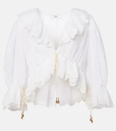 Chloà Broderie anglaise ruffled cotton blouse Chloà Broderie anglaise ruffled cotton blouse