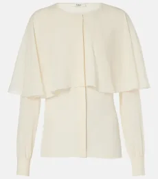 ChloÃ Caped silk chiffon blouse