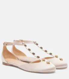 Chloà Celeste embellished satin flats Chloà Celeste embellished satin flats