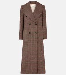 Chloà Checked double-breasted virgin wool coat Chloà Checked double-breasted virgin wool coat
