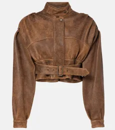 Chloà Cropped leather biker jacket Chloà Cropped leather biker jacket