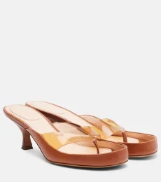 Chloà Junie leather and TPU thong sandals Chloà Junie leather and TPU thong sandals