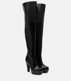 ChloÃ Lola studded leather over-the-knee boots