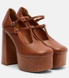 Chloà Loti leather platform Mary Jane pumps Chloà Loti leather platform Mary Jane pumps