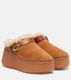 Chloà Nama 80 suede platform mules Chloà Nama 80 suede platform mules