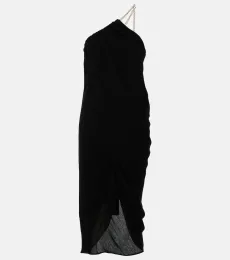 Chloà One-shoulder virgin wool midi dress Chloà One-shoulder virgin wool midi dress