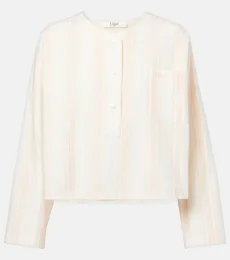 ChloÃ Striped cotton crop top