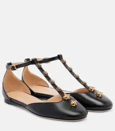 Chloé Bailarinas Celeste de piel adornadas Chloé Bailarinas Celeste de piel adornadas