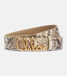 Chloé Chloé Iconic snake-effect leather belt