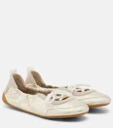 Chloé Chloé Kick metallic leather flats Chloé Chloé Kick metallic leather flats