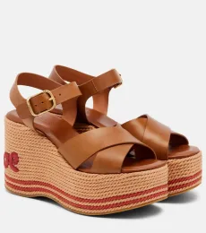 Chloé Chloé Sand leather wedge sandals Chloé Chloé Sand leather wedge sandals