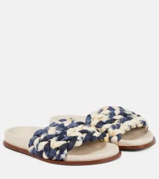 Chloe Kacey tie-dye woven slides