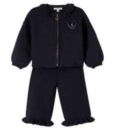 Chloé Kids Bebé - set de cárdigan y pantalones de algodón y lana