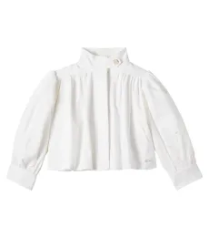 Chloé Kids Chaqueta de algodón con bordado inglés