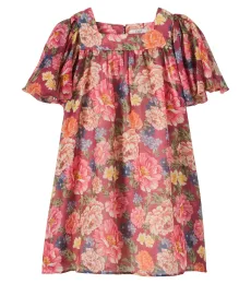 Chloé Kids Robe en coton et soie à fleurs Chloé Kids Robe en coton et soie à fleurs