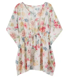 Chloé Kids Robe imprimée en coton à cordon de serrage et fleurs Chloé Kids Robe imprimée en coton à cordon de serrage et fleurs