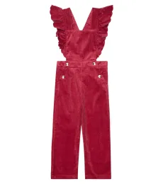 Chloe Kids Ruffled cotton corduroy dungarees Chloe Kids Ruffled cotton corduroy dungarees