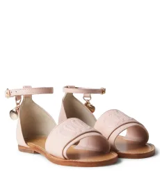 Chloé Kids Sandales en cuir à logo Chloé Kids Sandales en cuir à logo